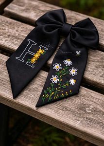 Personalized embroidery hair bows clip (pack of 1)