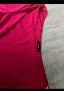 One off shoulder, neon pink Short jumpsuit