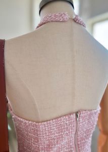 Pink Tweed Halter Dress