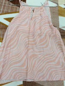 Peach Patterned Sleeveless Top