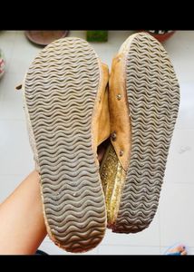 Sequin Golden Party Wear Wedges