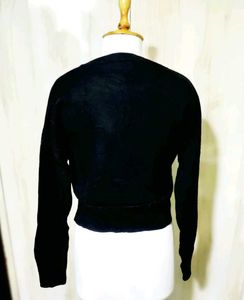 Floral Embroidered Cropped Sweater size-36-38