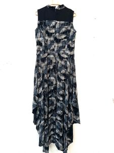 Abstract Print Sleeveless Dress