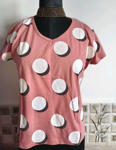 🎁Buy 1, Get 1 Free🎁,Size M/ L Polka Dot Tshirt