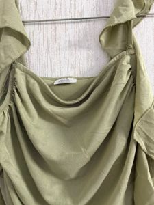 Sage Green Ruffle Top