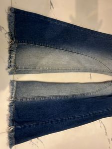 Two-Tone Flare Jeans