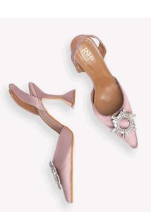 RSVP Blush Satin Slingback Heels