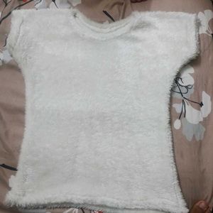 White Fuzzy Tee