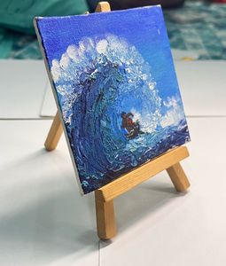 surfing texture painting with easel