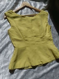 Chic Yellow Embellished Corset Top