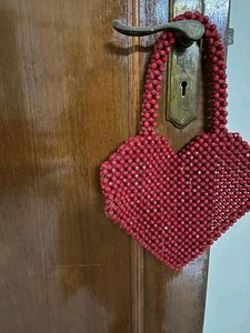 Heart Shaped Beaded Bag