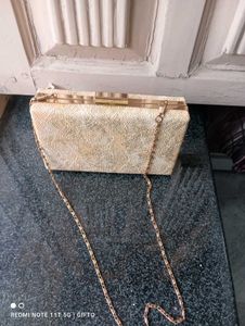 Party Wear Clutch. . Ligt Gold