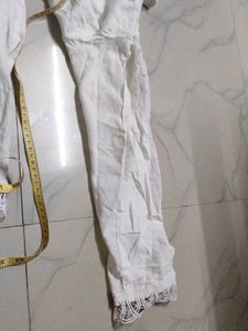White Kurta with Lace Detail