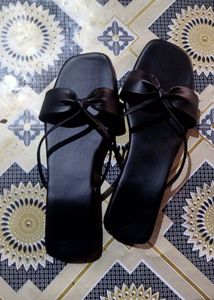 Cute Black Bow Sandals..ALL SIZES AVAILABLE