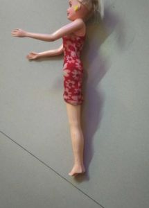 Barbie Doll in Red Floral Dress