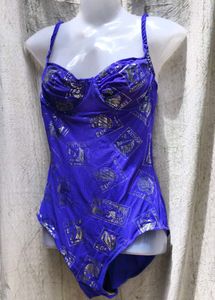 Blue Patterned One Piece