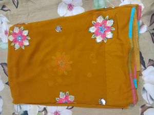 Mustard Saree With Blouse