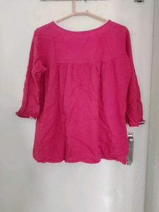 Pink Embroidered Tunic Top