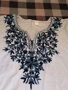 Embroidered White Tunic Top
