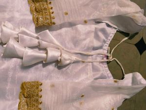 Elegant White &amp; Gold Blouse