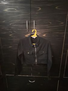 Black Denim Crop Jacket