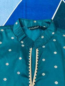 Teal Embroidered Kurta Set