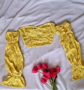 Yellow princess corset top