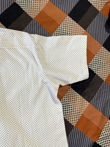 White dotted short sleeve shirt