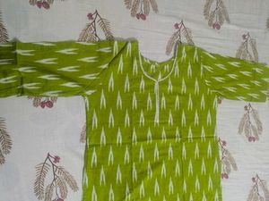 Lime Green Printed Kurti