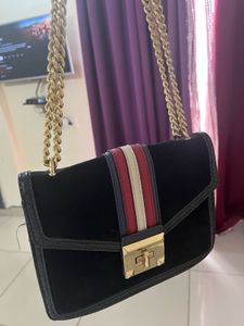 ALDO Black &amp; Gold Chain Crossbody Bag
