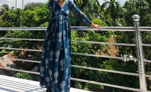 V Neck Anarkali Kurta