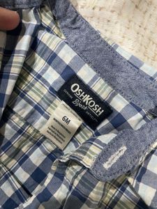 OshKosh Boys Plaid Shirt Romper