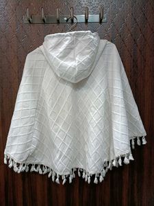 White Tasselled Poncho