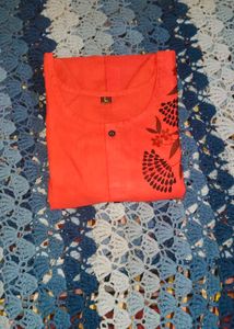 Red Casual Dress with Accents