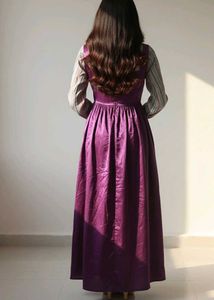 Elegant Purple Maxi Dress with Lining