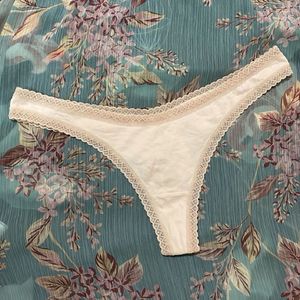 creamy cotton thong