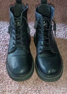 Black Ankle Combat Boots