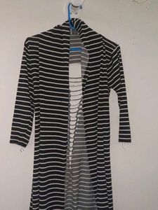 Striped Open Cardigan