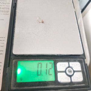 18K Pure Gold Pink Dimond Nose Pin 1 Piece