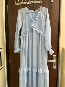 sky blue long gown