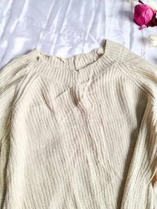 Shein Ribbed Knit Sweater with Ties