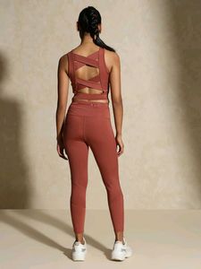 Woman Padded Cross Back Crop Top