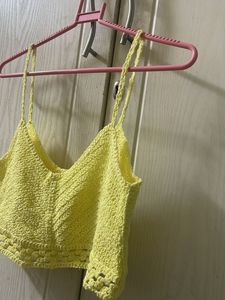 Yellow Crochet Crop Top