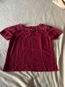Burgundy Lace Top