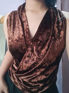 Brown Velvet Top