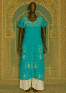 Elegant Blue Embroidered Kurta