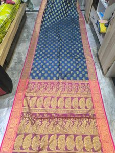 Elegant Blue &amp; Pink Saree