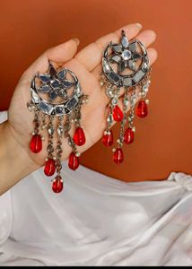 Red Long Earrings