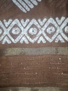 Elegant Brown Printed Saree