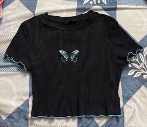Cute Black Butterfly Top